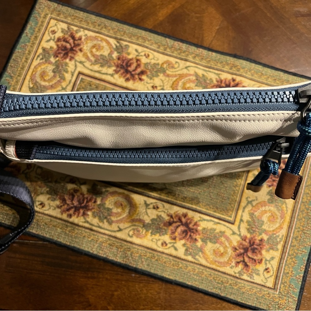 COACH Pacer Crossbody in Chalk, Navy & Brown - Picture 6 of 14